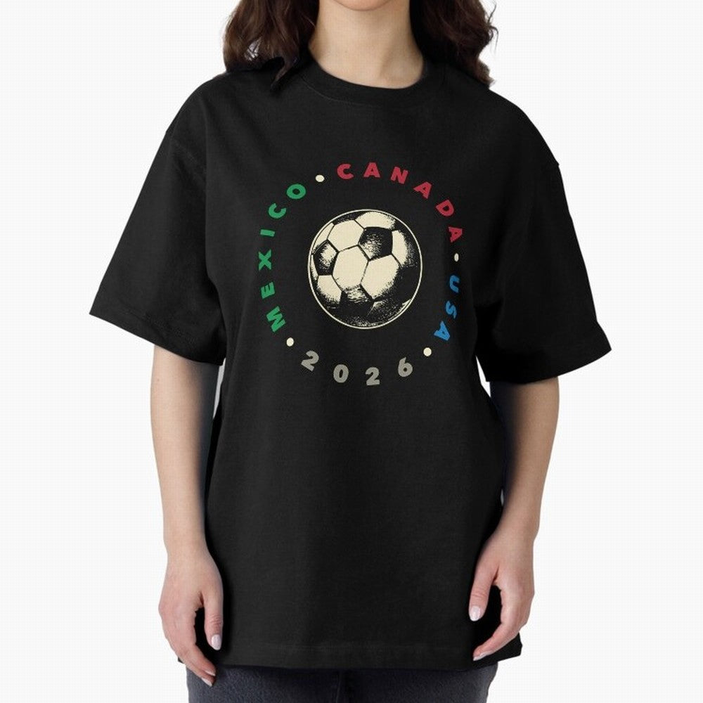 World Cup 2026 T-Shirt_36679031 Oversized T-Shirt Share FIFA World Cup 2026 Group Stage Connected to Haaland and Mbappe, Argentina and Brazil Energy, Worldwide Fan Energy, Dramatic Goals, Stadium Lights and Championship Celebrations; Created for