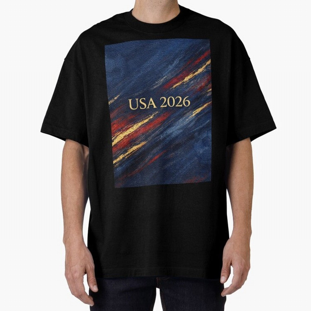 Elevated USA 2026 Soccer Oversized T-Shirt Share the Excitement of FIFA World Cup 2026 USA Canada Mexico Spirit, Built around England and Germany, Cristiano Ronaldo, Goal Celebration Energy, Supporter Heritage, Football Icons and Worldwide