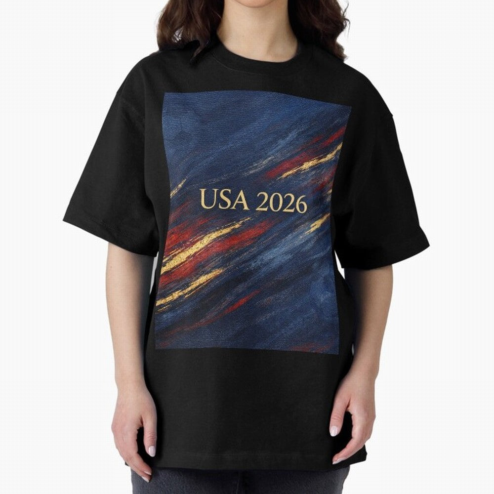 Elevated USA 2026 Soccer Oversized T-Shirt Share the Excitement of FIFA World Cup 2026 USA Canada Mexico Spirit, Built around England and Germany, Cristiano Ronaldo, Goal Celebration Energy, Supporter Heritage, Football Icons and Worldwide