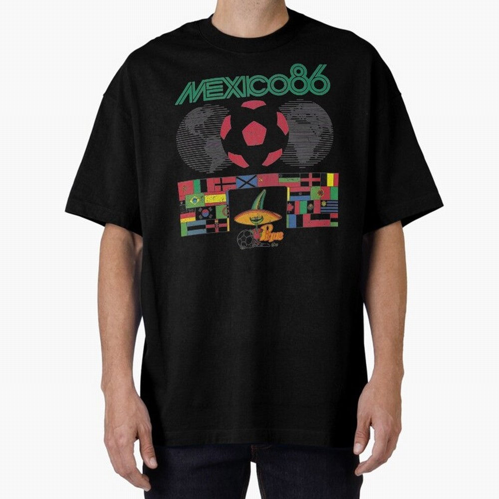MEXICO-86-WORLD-CUP-T-SHIRT Oversized T-Shirt Celebrate Supporters United by FIFA World Cup 2026 Group Stage Spirit, Celebrating England, France and Netherlands, Neymar, Haaland and Cristiano Ronaldo, Fan Favorite Moments, National Team Passion,