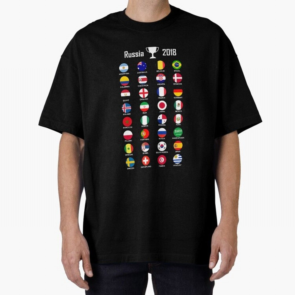 Russia 2018 Football Soccer Championship Oversized T-Shirt Make Every Kick Count in Match Day Hype around FIFA World Cup 2026, Haaland, Portugal, Spain and Germany, Match Day Excitement, Supporter Culture, Golden Goals and Global Football Passion;