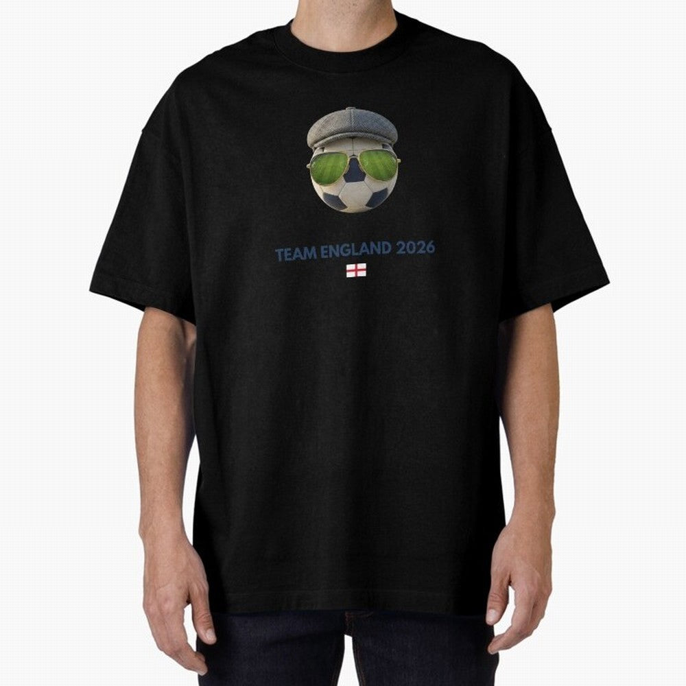 Football Fan Gear: Team England 2026 Oversized T-Shirt Join the FIFA World Cup 2026 Journey through Haaland and Mbappe Highlights, Spain Pride, Match Day Excitement, Supporter Culture, Golden Goals and Global Football Passion; Made for Die Hard