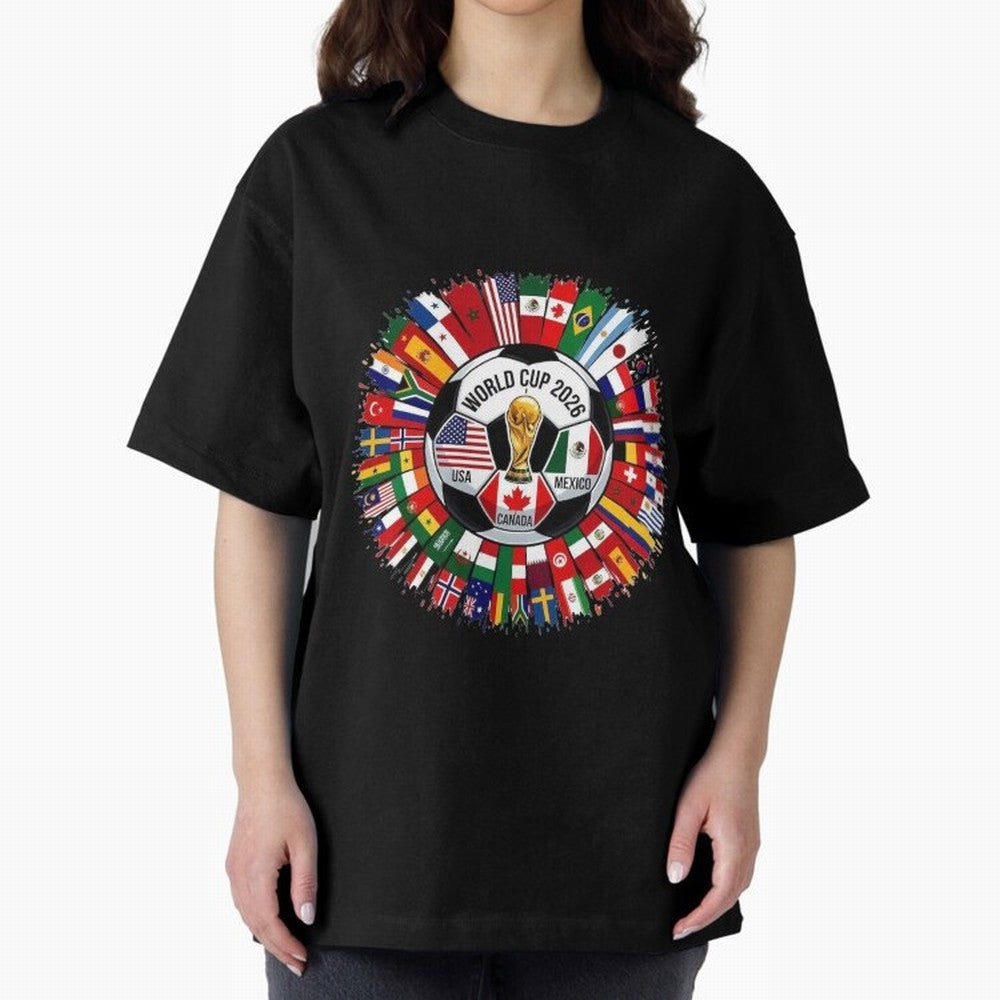 USA Canada Mexico 2026 Football Celebration Fan Art Oversized T-Shirt Relive Legendary Nights from the FIFA World Cup 2026 Group Stage Journey through Haaland Highlights, Germany Pride, Match Day Excitement, Supporter Culture, Golden Goals and