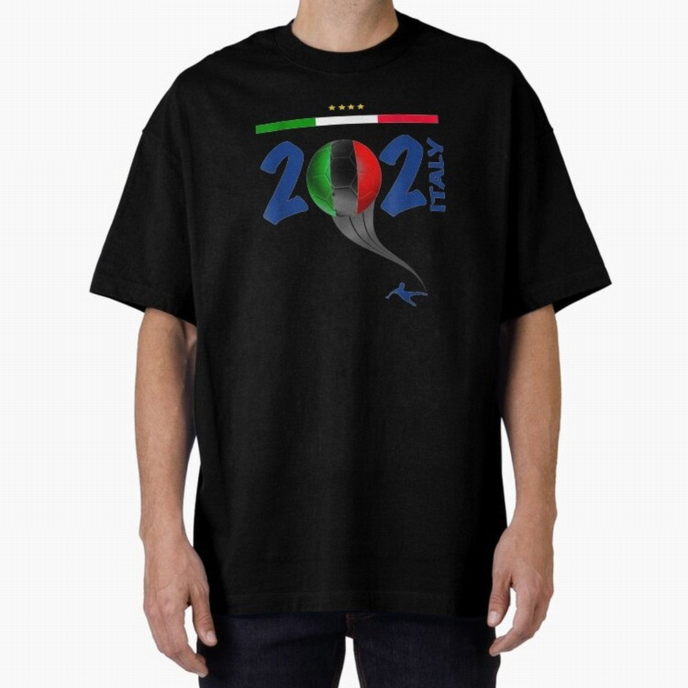 Italy Football - Italian Soccer National Team Oversized T-Shirt Stand Out with Spirit from the FIFA World Cup 2026 Journey through Haaland Highlights, France Pride, Champion Mindset, Group Stage Buzz, Knockout Tension and Passionate Fan Culture;