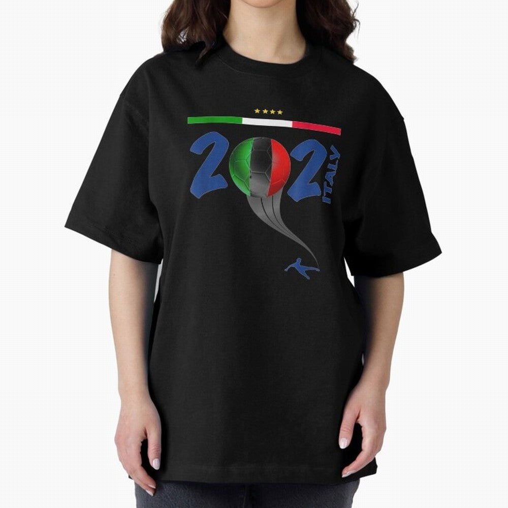 Italy Football - Italian Soccer National Team Oversized T-Shirt Stand Out with Spirit from the FIFA World Cup 2026 Journey through Haaland Highlights, France Pride, Champion Mindset, Group Stage Buzz, Knockout Tension and Passionate Fan Culture;
