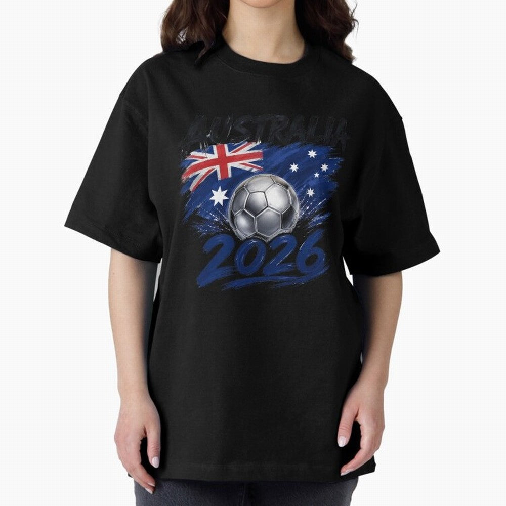 Australia Soccer 2026: Grunge Flag & Football Pride Oversized T-Shirt Show Up for the Glory of the FIFA World Cup 2026 Journey through Haaland Highlights, Spain Pride, Goal Celebration Energy, Supporter Heritage, Football Icons and Worldwide