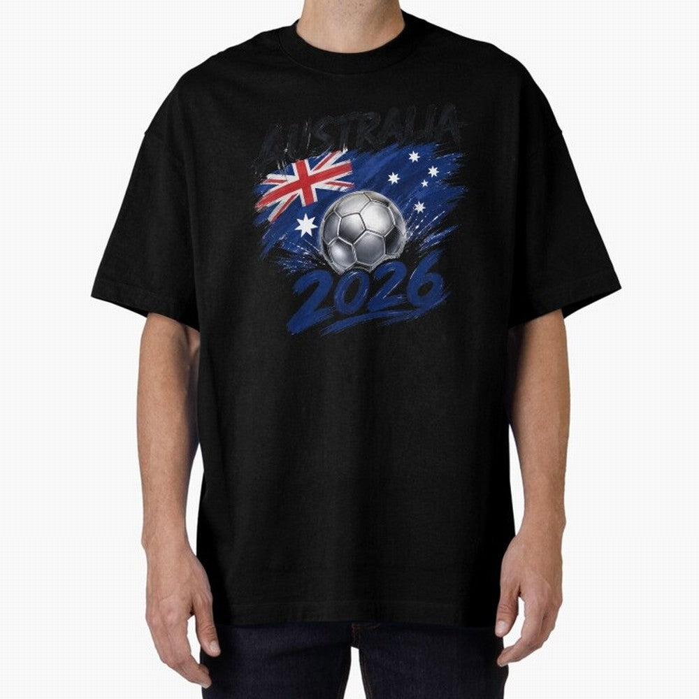 Australia Soccer 2026: Grunge Flag & Football Pride Oversized T-Shirt Show Up for the Glory of the FIFA World Cup 2026 Journey through Haaland Highlights, Spain Pride, Goal Celebration Energy, Supporter Heritage, Football Icons and Worldwide