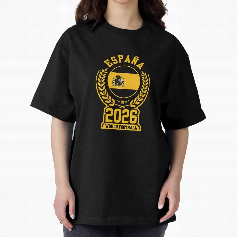 Spain World Football 2026 T-Shirt_87604013 Oversized T-Shirt Bring Bold Fan Energy to FIFA World Cup 2026 Group Stage for Fans of Messi and England, Bringing Tournament Hype, Historic Matchups, Family Viewing Parties and Global Sports Pride;