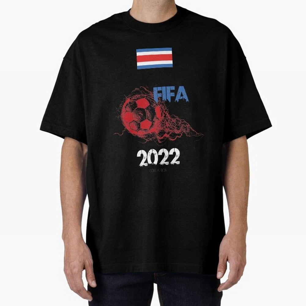 World Cup Qatar 2022 Costa Rica Oversized T-Shirt Support Global Football Passion for FIFA World Cup 2026 Group Stage, Highlighting Messi, Neymar and Mbappe, Argentina, Match Day Excitement, Supporter Culture, Golden Goals and Global Football