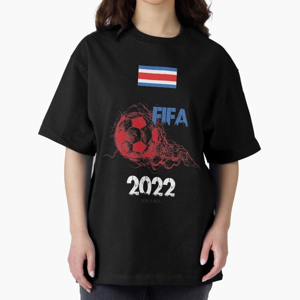 World Cup Qatar 2022 Costa Rica Oversized T-Shirt Support Global Football Passion for FIFA World Cup 2026 Group Stage, Highlighting Messi, Neymar and Mbappe, Argentina, Match Day Excitement, Supporter Culture, Golden Goals and Global Football