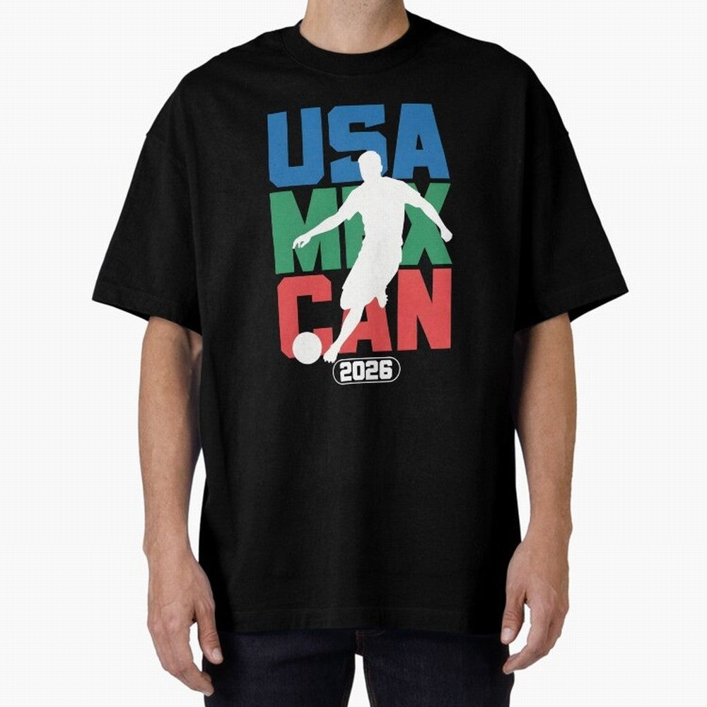 2026 World Cup USA, CAN, MEX Oversized T-Shirt Discover FIFA World Cup 2026 USA Canada Mexico Spirit, Inspired by France and Portugal, Neymar, Haaland and Cristiano Ronaldo, Football Festival Excitement, Trophy Ambitions, Country Rivalries and Star