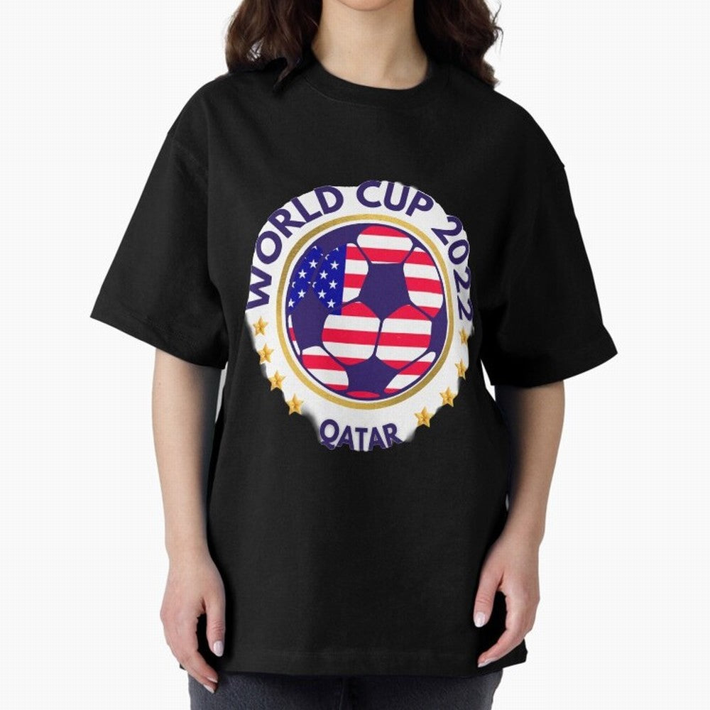 Usa World Cup Oversized T-Shirt Show Up for the Glory of Global Football Passion for FIFA World Cup 2026 USA Canada Mexico, Driven by Neymar, Haaland and Cristiano Ronaldo, England and Germany, Football History, Final Match Energy, Crowd Noise and
