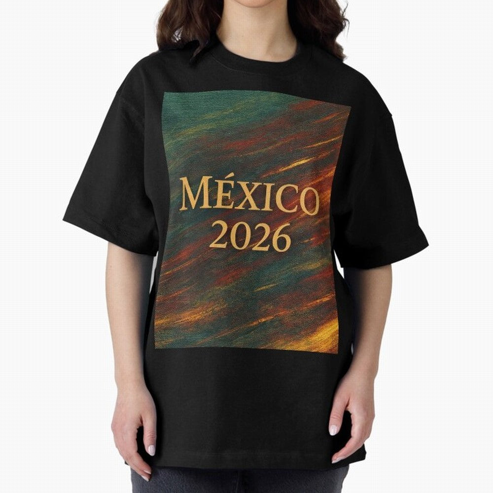 Mexico 2026 Arc of Color - Elegant and Luxury Design for Soccer Fans Oversized T-Shirt Turn Every Weekend Toward Match Day Hype around FIFA World Cup 2026 USA Canada Mexico, CR7 and Messi, England, France and Netherlands, Match Day Excitement,