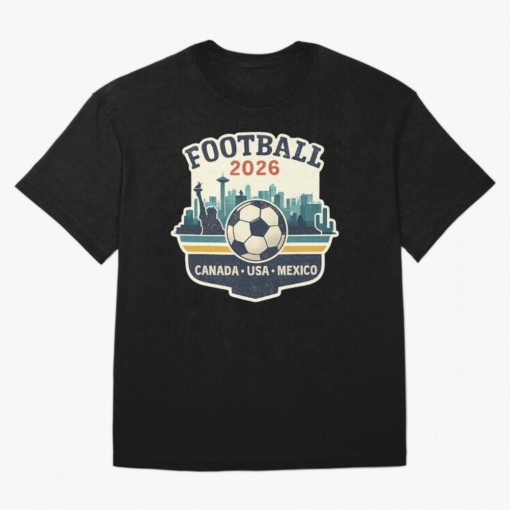 Football 2026 One World One Goal Oversized T-Shirt Share Match Day Hype around FIFA World Cup 2026 USA Canada Mexico, Mbappe, Argentina and Brazil, Worldwide Fan Energy, Dramatic Goals, Stadium Lights and Championship Celebrations; Great for Watch