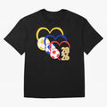 Football 2026 Hearts Colombia Sports Design Oversized T-Shirt Relive FIFA World Cup 2026 Group Stage Spirit, Featuring Portugal, Spain and Germany, Neymar, Haaland and Cristiano Ronaldo, Football Festival Excitement, Trophy Ambitions, Country