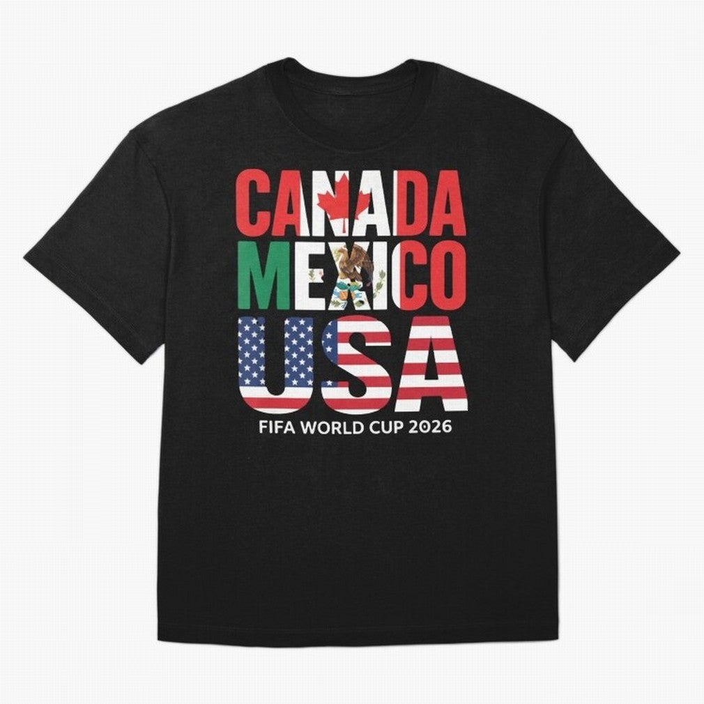Canada Mexico USA 2026 World Cup Host Nations Oversized T-Shirt Follow the Road to FIFA World Cup 2026 Group Stage Centered on Mbappe, England, France and Netherlands Energy, Tournament Hype, Historic Matchups, Family Viewing Parties and Global