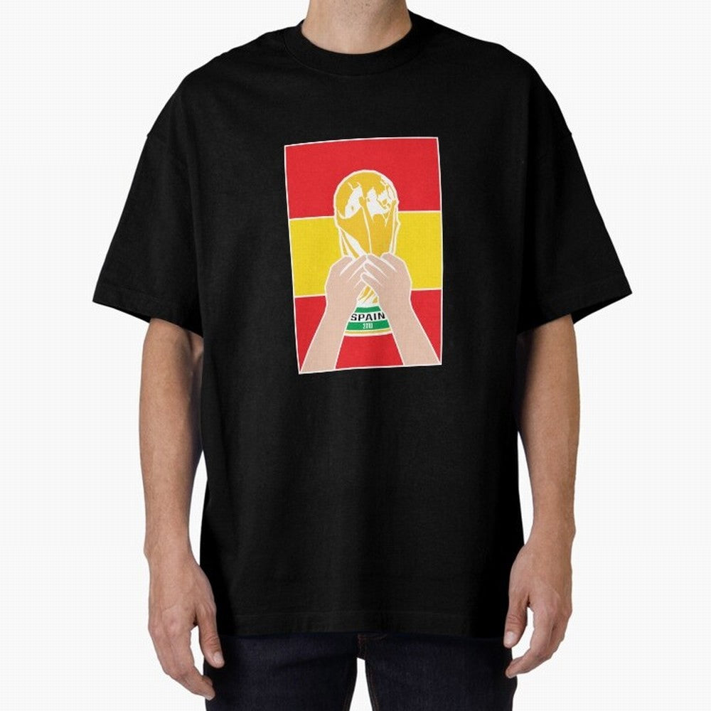Champion Spain 2010 Oversized T-Shirt Create FIFA World Cup 2026 Group Stage Spirit, Made for Spain and Netherlands, Cristiano Ronaldo, Match Day Excitement, Supporter Culture, Golden Goals and Global Football Passion; Ideal for Football Dads,