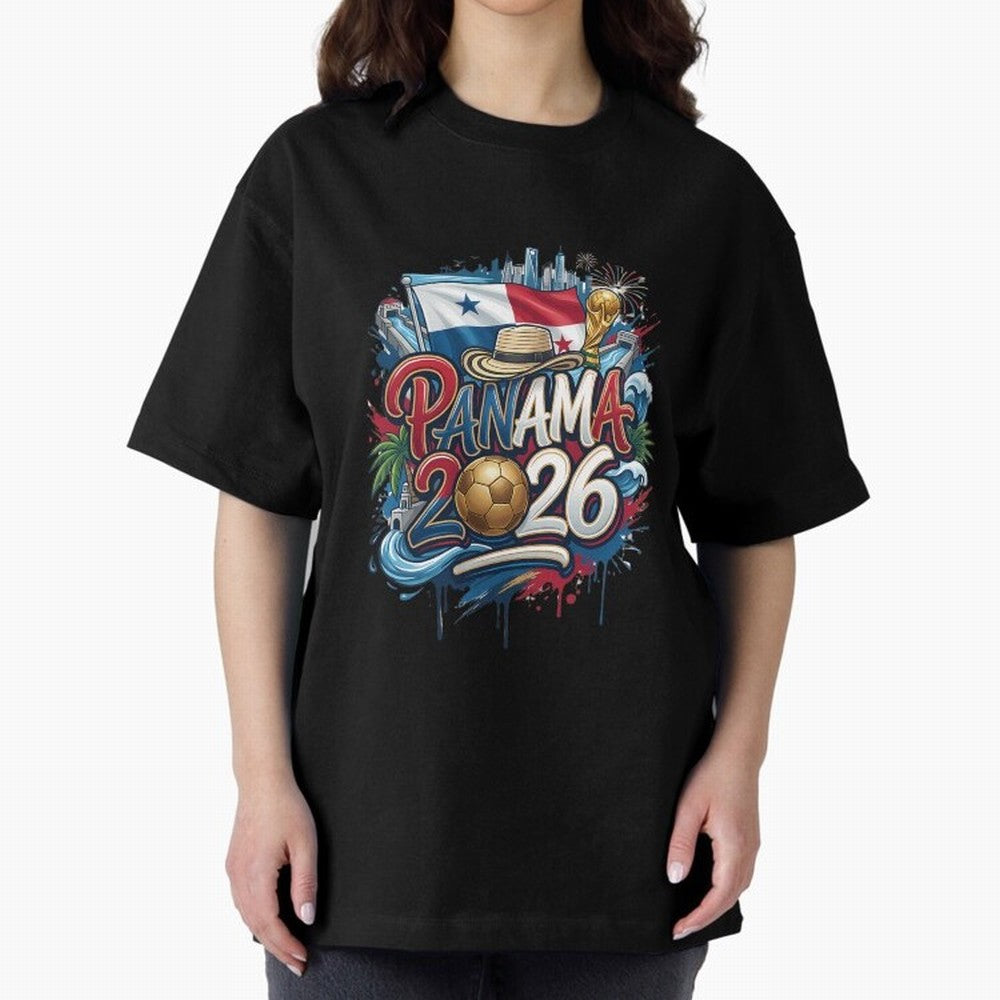 Panama World Cup 2026 Football Legacy Oversized T-Shirt Celebrate the Biggest Stage of the FIFA World Cup 2026 Journey through Mbappe and Neymar Highlights, Germany Pride, Goal Celebration Energy, Supporter Heritage, Football Icons and Worldwide