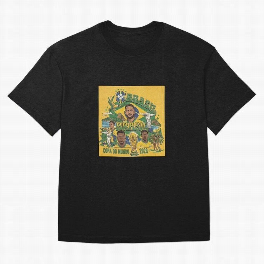 Brazil Football 2026 ¨C Retro World Cup Fan Art Oversized T-Shirt Feel FIFA World Cup 2026 Group Stage Highlighting Haaland, Spain and Netherlands Energy, Game Day Rituals, Football Legends, Country Pride and the Road to the Final; Great for Watch