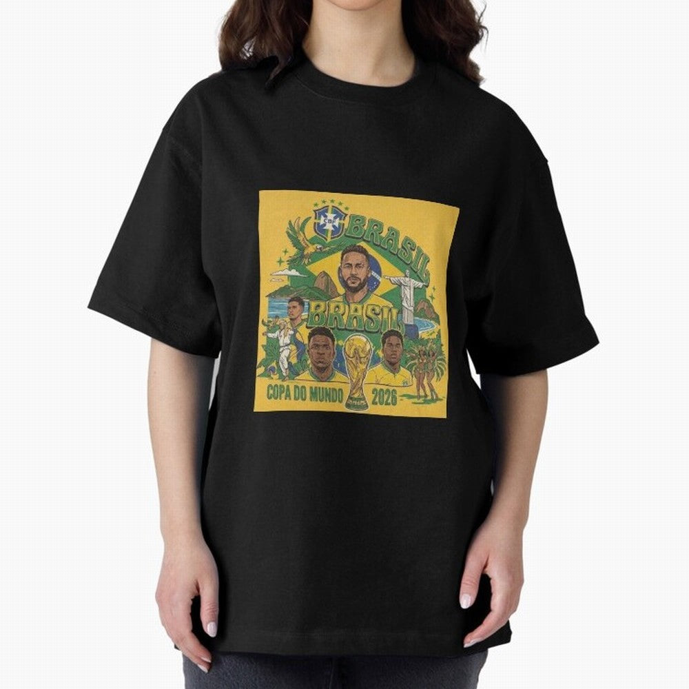 Brazil Football 2026 ¨C Retro World Cup Fan Art Oversized T-Shirt Feel FIFA World Cup 2026 Group Stage Highlighting Haaland, Spain and Netherlands Energy, Game Day Rituals, Football Legends, Country Pride and the Road to the Final; Great for Watch