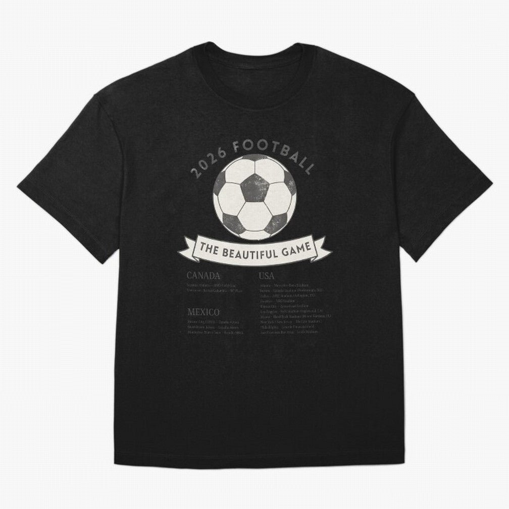 2026 Football Soccer Host Cities Beautiful Game Oversized T-Shirt Celebrate Every Goal in the FIFA World Cup 2026 Journey through Cristiano Ronaldo Highlights, France and Portugal Pride, Stadium Chants, National Pride, Trophy Dreams and