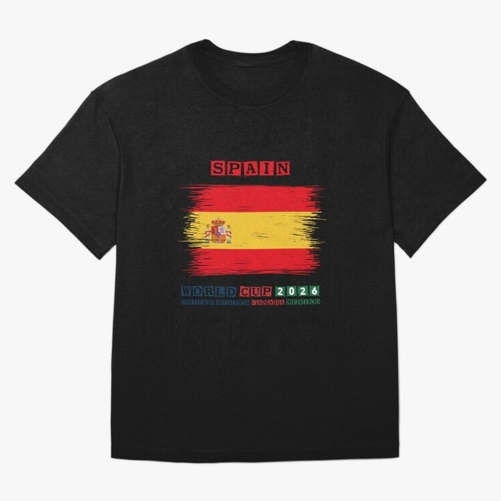 SPAIN WORLD CUP 2026 Oversized T-Shirt Bring Trophy Dreams to Global Football Passion for FIFA World Cup 2026, Filled with Cristiano Ronaldo, Haaland and CR7, Germany, Sports Nostalgia, International Competition, Famous Players and Unforgettable