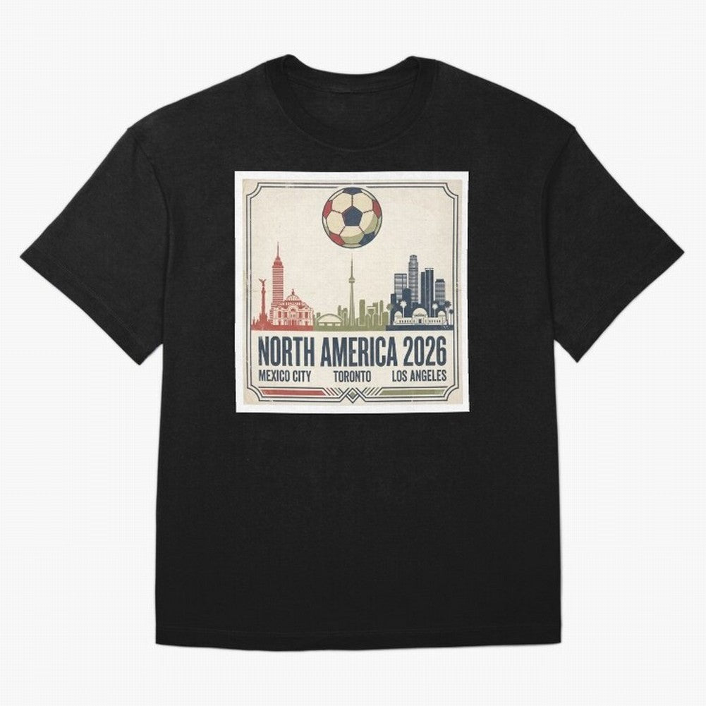 Retro North America 2026 Soccer Vintage Graphic Oversized T-Shirt Cheer for FIFA World Cup 2026 Spirit, Made for France, Haaland and Mbappe, Worldwide Fan Energy, Dramatic Goals, Stadium Lights and Championship Celebrations; Made for Die Hard