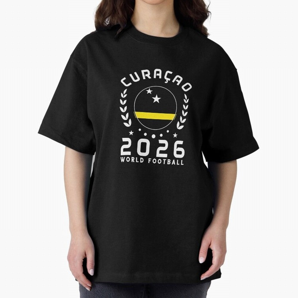 World Cup 2026 Curacao Football Fan Curacaoan Supporter T-Shirt_85310550 Oversized T-Shirt Turn Every Weekend Toward Global Football Passion for FIFA World Cup 2026, Made for Mbappe, Germany, Championship Spirit, Famous Goals, Roaring Crowds and