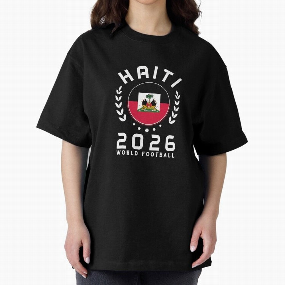 World Cup 2026 Haiti Football Fan Haitian Supporter T-Shirt_84687246 Oversized T-Shirt Relive the Noise and Pride of the FIFA World Cup 2026 USA Canada Mexico Journey through Cristiano Ronaldo Highlights, England and Germany Pride, Tournament Hype,