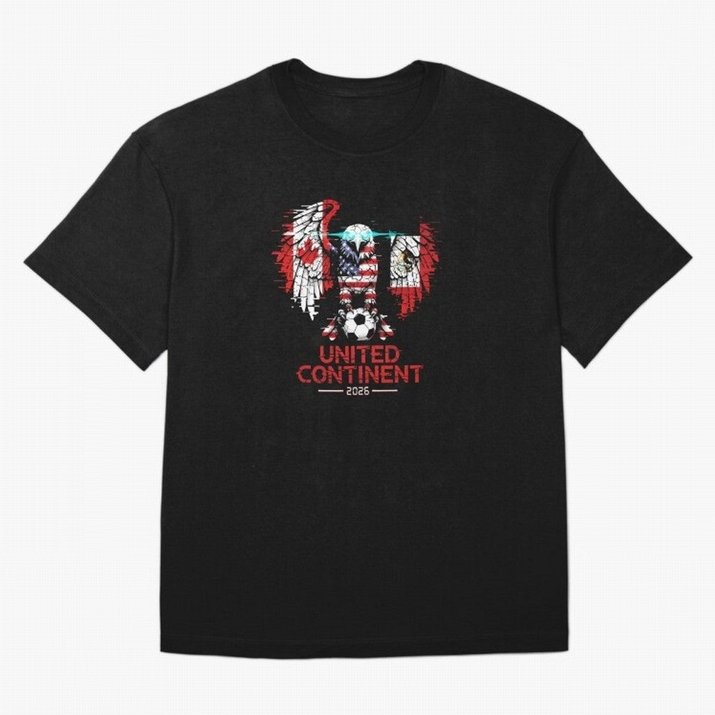Glitched North America Eagle World Cup Soccer 2026 T-Shirt_83958408 Oversized T-Shirt Show Your Love for FIFA World Cup 2026 for Fans of Mbappe and France, Bringing Match Day Excitement, Supporter Culture, Golden Goals and Global Football Passion;