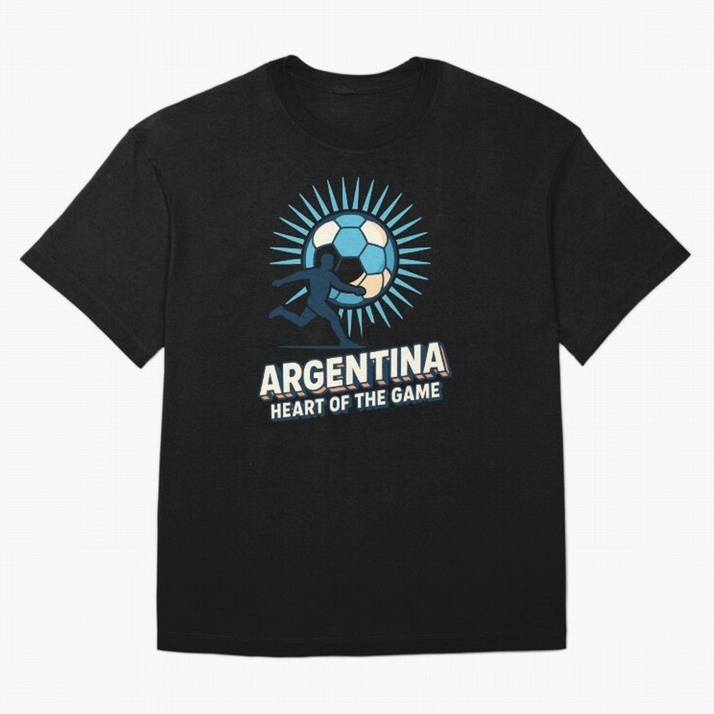 Argentina Heart of the Game ¨C Retro Soccer Fan Design Oversized T-Shirt Live the Energy of FIFA World Cup 2026 Group Stage for Fans of Mbappe and Spain and Netherlands, Bringing Soccer Culture, Superstar Moments, National Team Dreams and