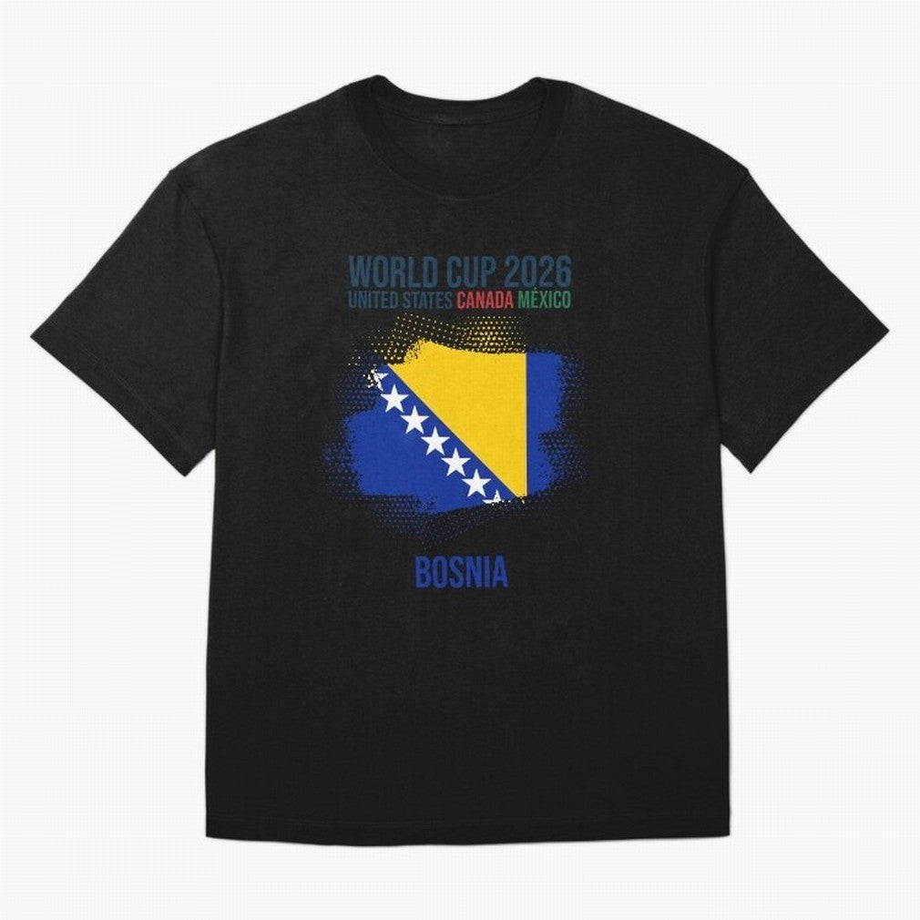 BOSNIA WORLD CUP 2026 Oversized T-Shirt Show Support during FIFA World Cup 2026 Spirit, Capturing Portugal, Neymar, Worldwide Fan Energy, Dramatic Goals, Stadium Lights and Championship Celebrations; Perfect for Fans, Collectors, Family Gatherings,