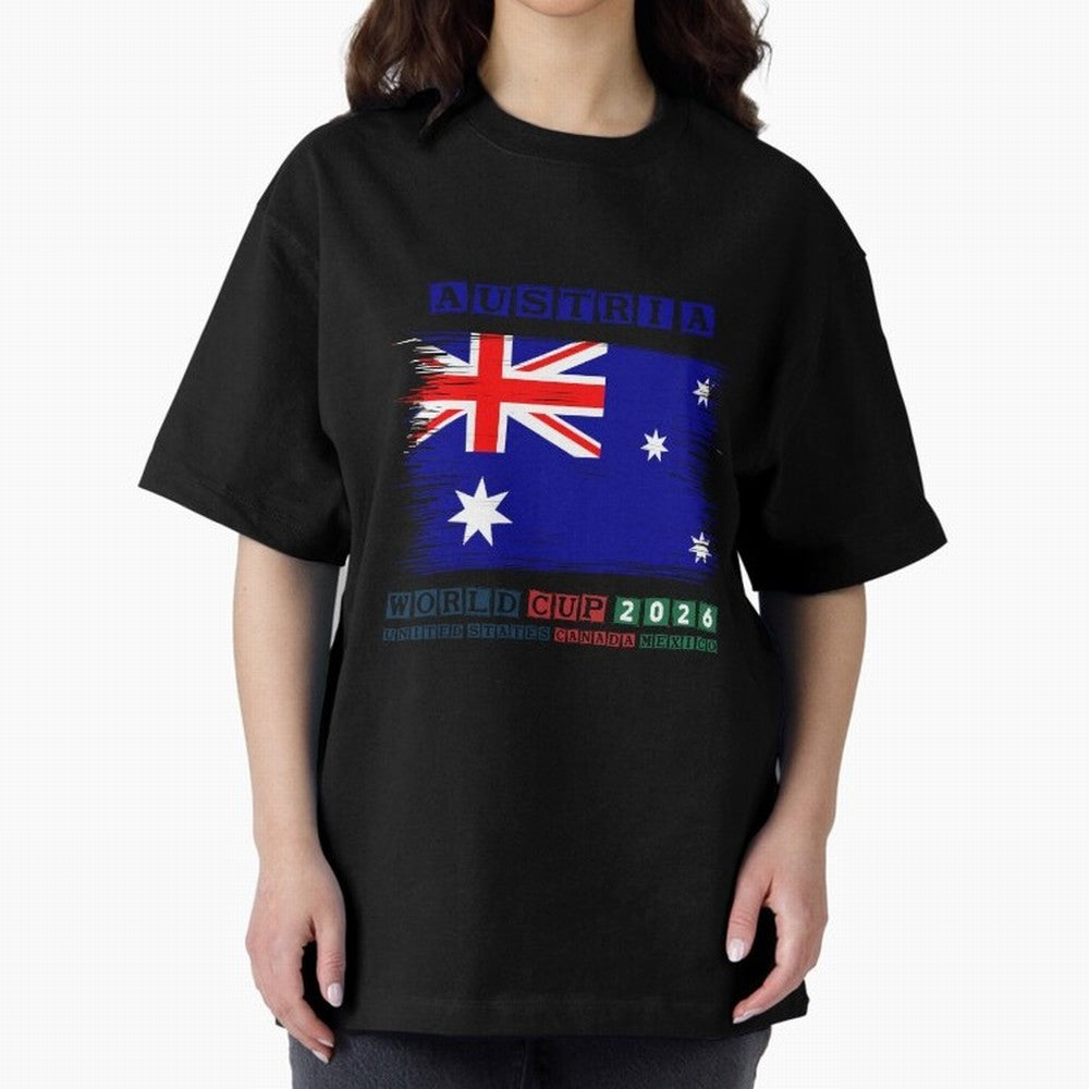 AUSTRIA WORLD CUP 2026 Oversized T-Shirt Bring Champion Energy into FIFA World Cup 2026 Group Stage for Fans of Neymar, Haaland and Cristiano Ronaldo and France and Portugal, Bringing Football History, Final Match Energy, Crowd Noise and Once in a