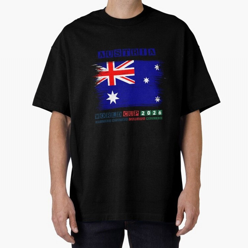 AUSTRIA WORLD CUP 2026 Oversized T-Shirt Bring Champion Energy into FIFA World Cup 2026 Group Stage for Fans of Neymar, Haaland and Cristiano Ronaldo and France and Portugal, Bringing Football History, Final Match Energy, Crowd Noise and Once in a