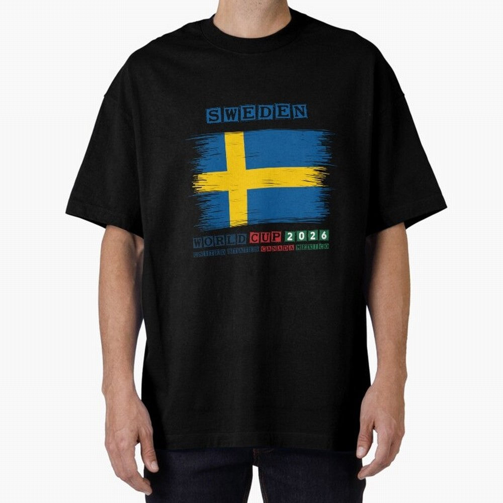 SWEDEN WORLD CUP 2026 Oversized T-Shirt Bring World Football Passion into FIFA World Cup 2026 Group Stage for Fans of Mbappe and Portugal, Bringing Champion Mindset, Group Stage Buzz, Knockout Tension and Passionate Fan Culture; Perfect for