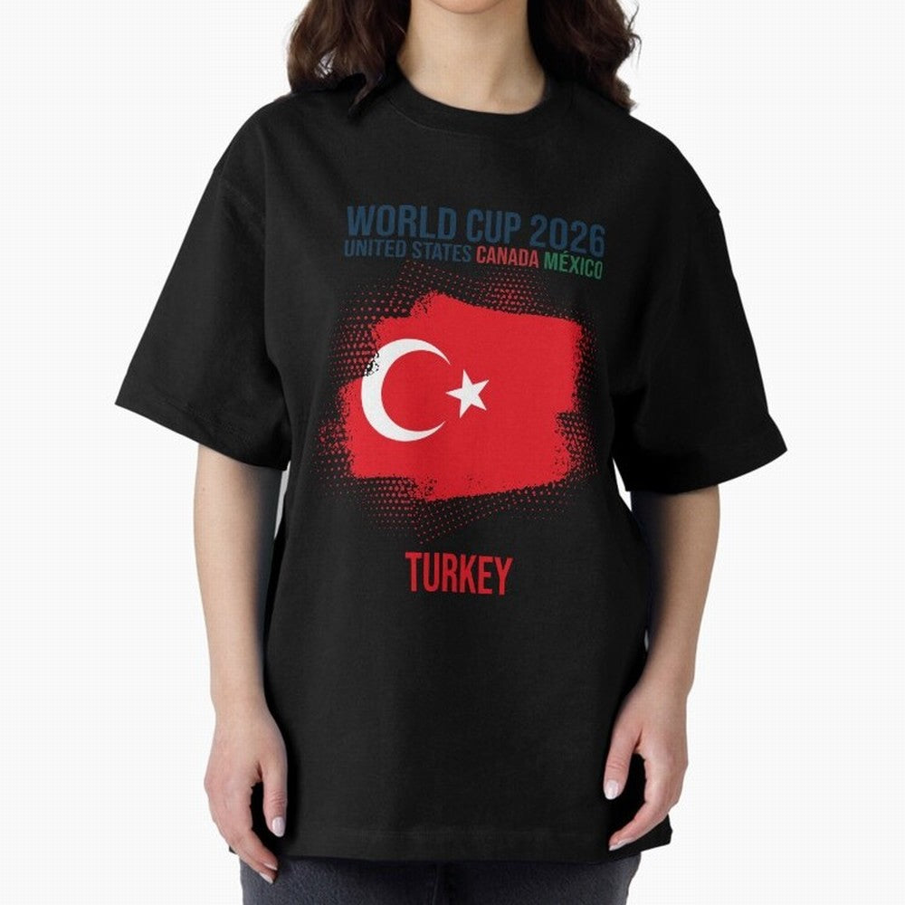 TURKEY WORLD CUP 2026 Oversized T-Shirt Bring Stadium Energy to the FIFA World Cup 2026 USA Canada Mexico Journey through Neymar, Haaland and Cristiano Ronaldo Highlights, Argentina, France and Brazil Pride, Match Day Excitement, Supporter Culture,