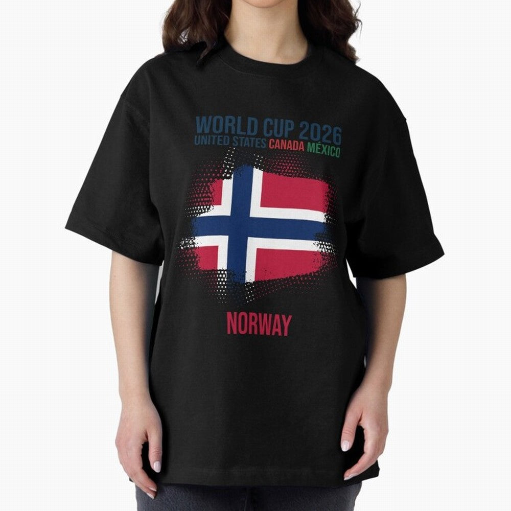 NORWAY WORLD CUP 2026 Oversized T-Shirt Live the Energy of Global Football Passion for FIFA World Cup 2026 Group Stage, Built around Haaland, Brazil, Sports Nostalgia, International Competition, Famous Players and Unforgettable Victories; Made for