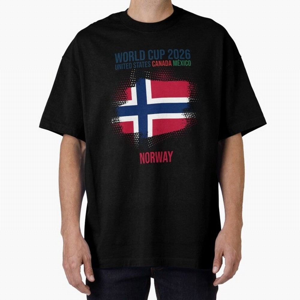 NORWAY WORLD CUP 2026 Oversized T-Shirt Live the Energy of Global Football Passion for FIFA World Cup 2026 Group Stage, Built around Haaland, Brazil, Sports Nostalgia, International Competition, Famous Players and Unforgettable Victories; Made for