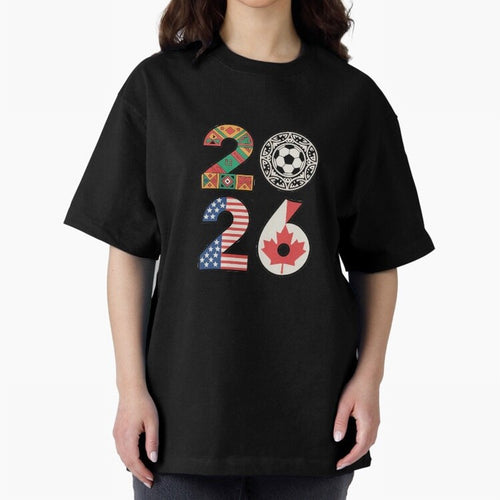 2026 Football Countries Design ¨C USA, Canada & Mexico Inspired Art Oversized T-Shirt Join the FIFA World Cup 2026 Group Stage Journey through Haaland and Mbappe Highlights, Brazil Pride, Retro Football Energy, Iconic Rivalries, Trophy Chase Drama