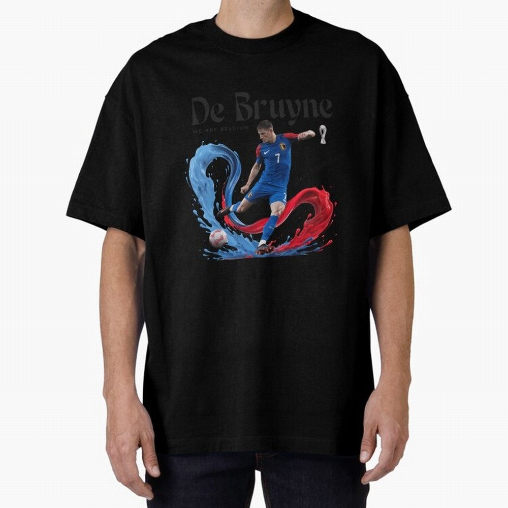 De Bruyne - We are Belgium Oversized T-Shirt Bring Champion Energy into FIFA World Cup 2026 USA Canada Mexico for Fans of CR7 and Argentina, Bringing Supporter Pride, Iconic Celebrations, Legendary Names and Global Match Day Energy; Ideal for