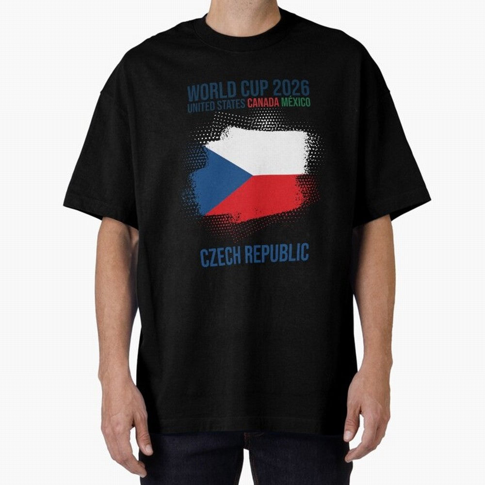 Czech Republic WORLD CUP 2026 Oversized T-Shirt Support the Legends of FIFA World Cup 2026 USA Canada Mexico Spirit, Inspired by Germany, Mbappe, Soccer Culture, Superstar Moments, National Team Dreams and Competitive Fire; Created for Match Day