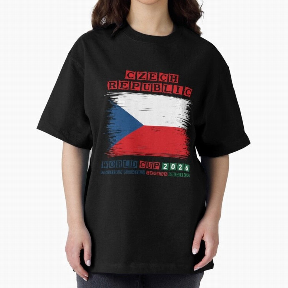 Czech Republic WORLD CUP 2026 Oversized T-Shirt Capture FIFA World Cup 2026 USA Canada Mexico Filled with Mbappe, Spain and Netherlands Energy, Supporter Pride, Iconic Celebrations, Legendary Names and Global Match Day Energy; Ideal for Fans Who