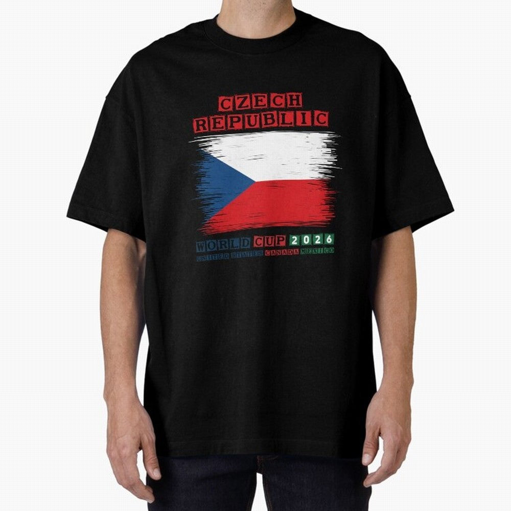 Czech Republic WORLD CUP 2026 Oversized T-Shirt Capture FIFA World Cup 2026 USA Canada Mexico Filled with Mbappe, Spain and Netherlands Energy, Supporter Pride, Iconic Celebrations, Legendary Names and Global Match Day Energy; Ideal for Fans Who