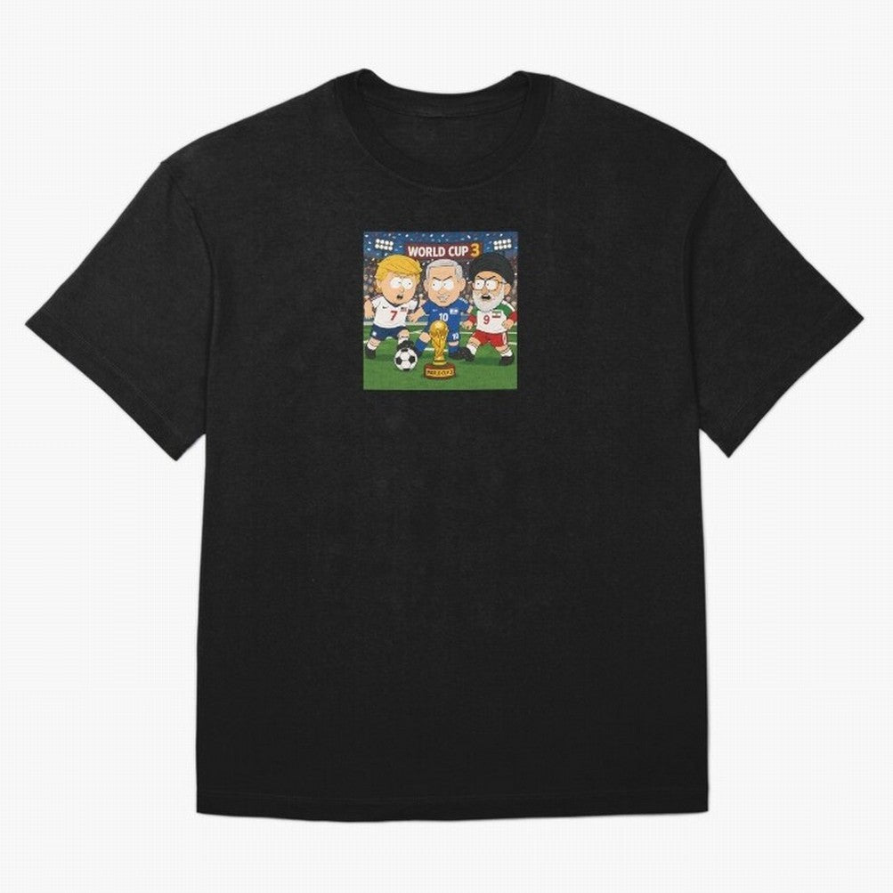 WORLD CUP 3 Oversized T-Shirt Bring International Match Energy to Global Football Passion for FIFA World Cup 2026 USA Canada Mexico, Celebrating Messi and Cristiano Ronaldo, Argentina, France and Brazil, Vintage Soccer Flavor, Modern Football