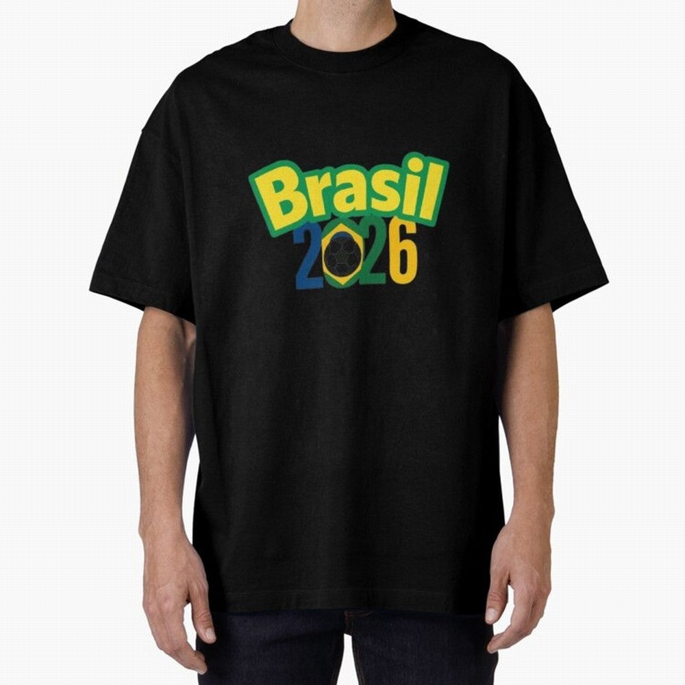 Brasil 2026 Football Mission - Road to Next World Cup T-Shirt Oversized T-Shirt Bring a Champion Mindset to FIFA World Cup 2026 Group Stage Spirit, Filled with England and Germany, Messi, Champion Mindset, Group Stage Buzz, Knockout Tension and