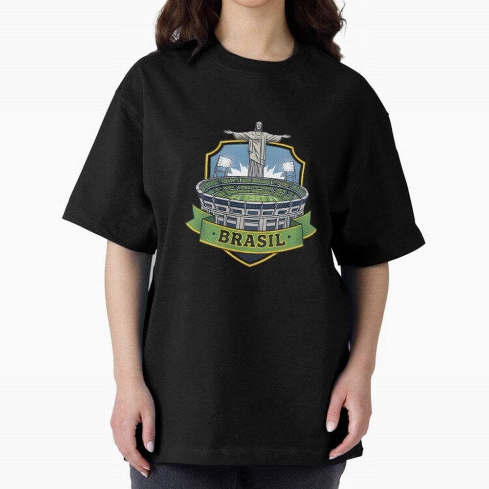 Brazil - World Cup 2026 Oversized T-Shirt Show Your Love for FIFA World Cup 2026 Group Stage Spirit, Filled with France, Mbappe and Neymar, Retro Football Energy, Iconic Rivalries, Trophy Chase Drama and Stadium Atmosphere; Made for Collectors Who