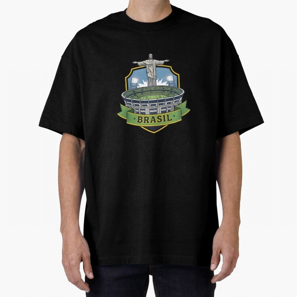 Brazil - World Cup 2026 Oversized T-Shirt Show Your Love for FIFA World Cup 2026 Group Stage Spirit, Filled with France, Mbappe and Neymar, Retro Football Energy, Iconic Rivalries, Trophy Chase Drama and Stadium Atmosphere; Made for Collectors Who