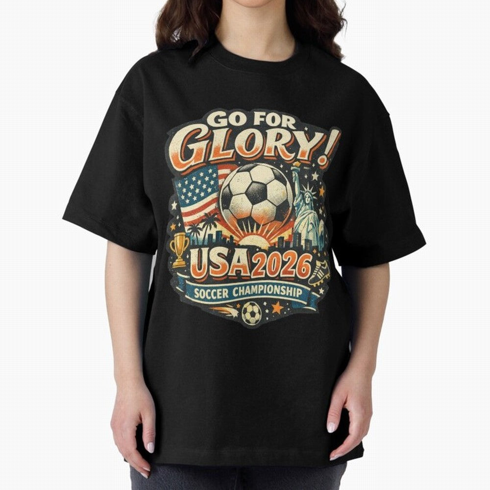 Soccer USA Oversized T-Shirt Celebrate the Magic of Match Day Hype around FIFA World Cup 2026 USA Canada Mexico, Neymar, Haaland and Cristiano Ronaldo, England and Germany, Tournament Hype, Historic Matchups, Family Viewing Parties and Global