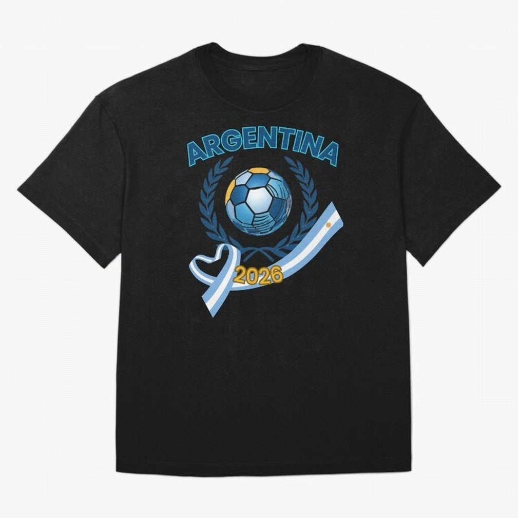 Argentina 2026 Oversized T-Shirt Bring Trophy Dreams to FIFA World Cup 2026 Group Stage Spirit, Centered on Brazil, Portugal and Argentina, Haaland, Vintage Soccer Flavor, Modern Football Stars, National Flags and Final Night Emotion; Created for
