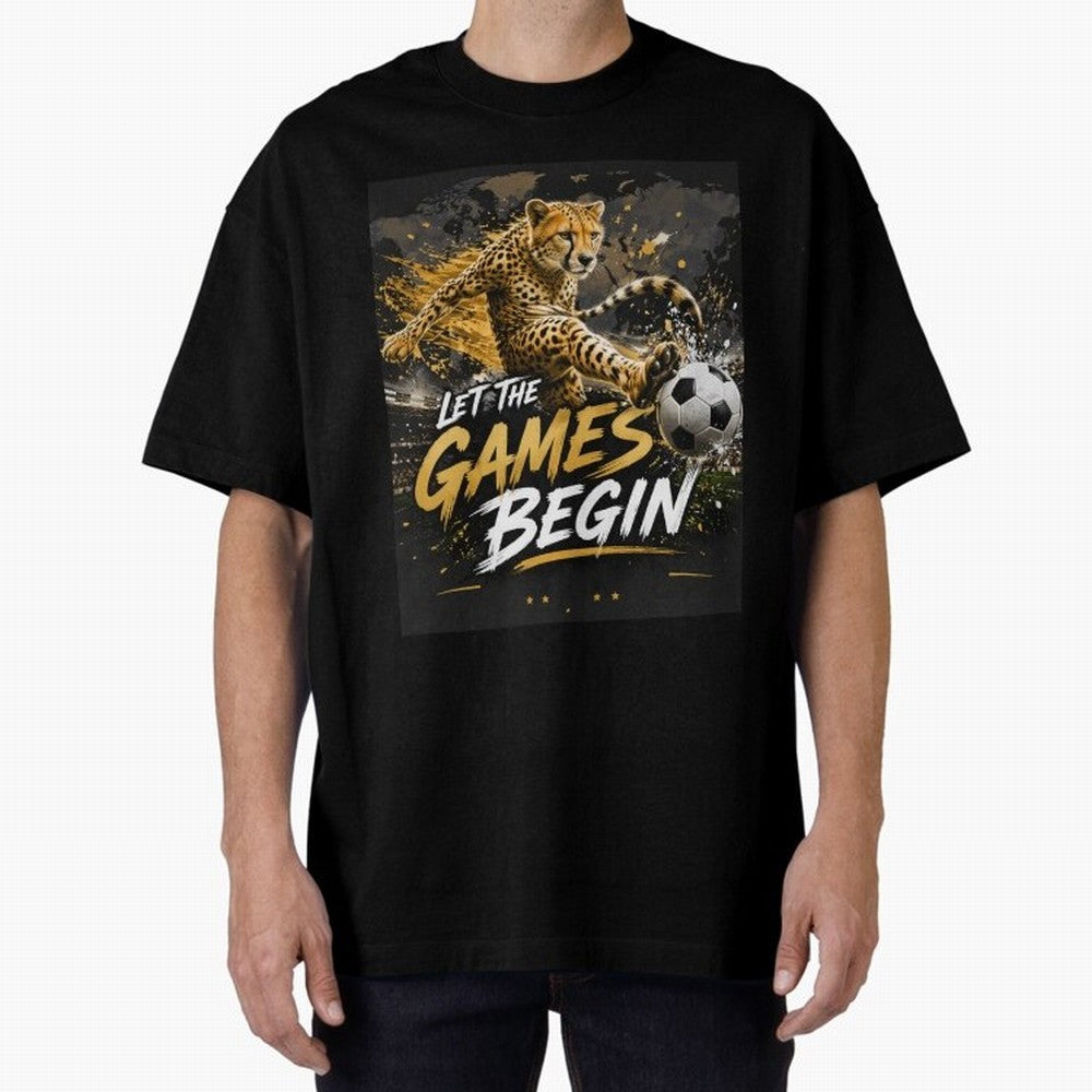 Let The Games Begin-World Cup Soccer @026 Oversized T-Shirt Bring a Vintage Feel to the FIFA World Cup 2026 Group Stage Journey through Neymar, Haaland and Cristiano Ronaldo Highlights, England, France and Netherlands Pride, Fan Favorite Moments,